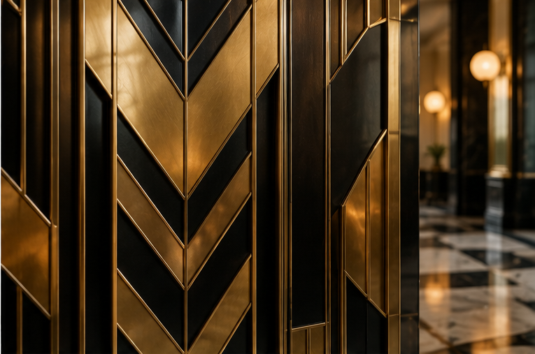 Geometric pattern detail in art deco interior design
